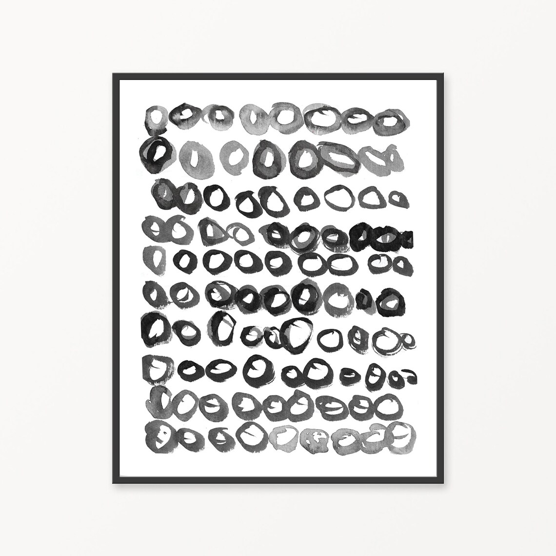 Black and White Abstract Wall Art Set Set of 6 Abstract Etsy