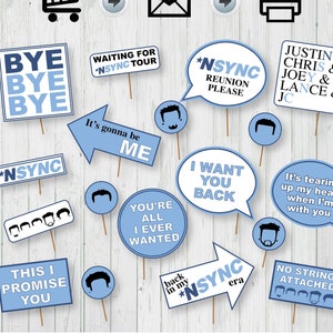 NSYNC Photo Booth Printable Props - nsync inspired quotes Inspired Props, Instant Download - bye bye bye - Nsync party - Nsync tour DIY