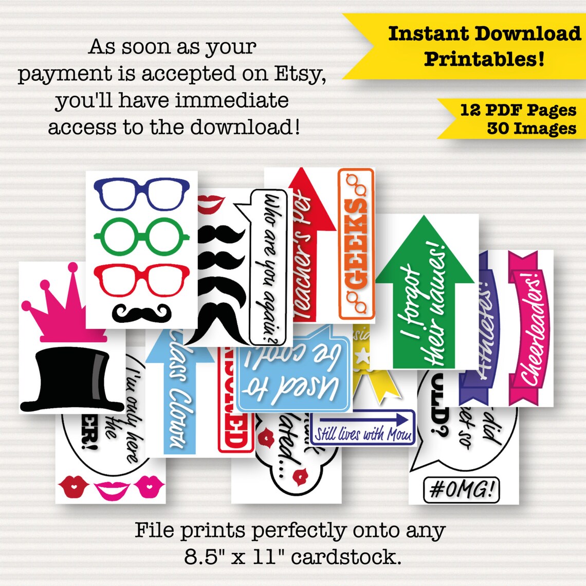 School Reunion Photo Booth Printableprop Class Reunion Props - Etsy