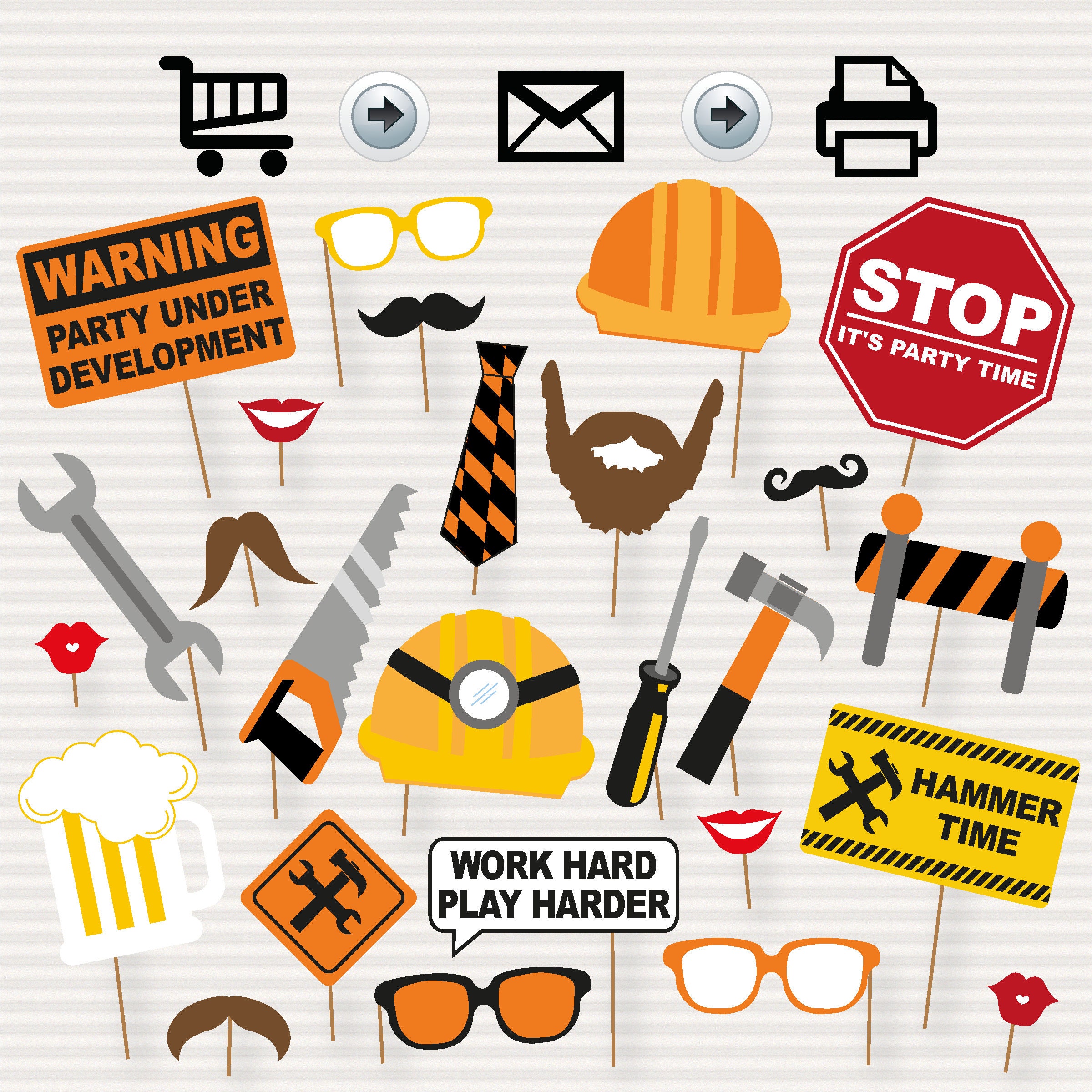 Construction Party Printable Photo Booth Construction Party Theme Tools Props Tool Photobooth Props Construction Party Props