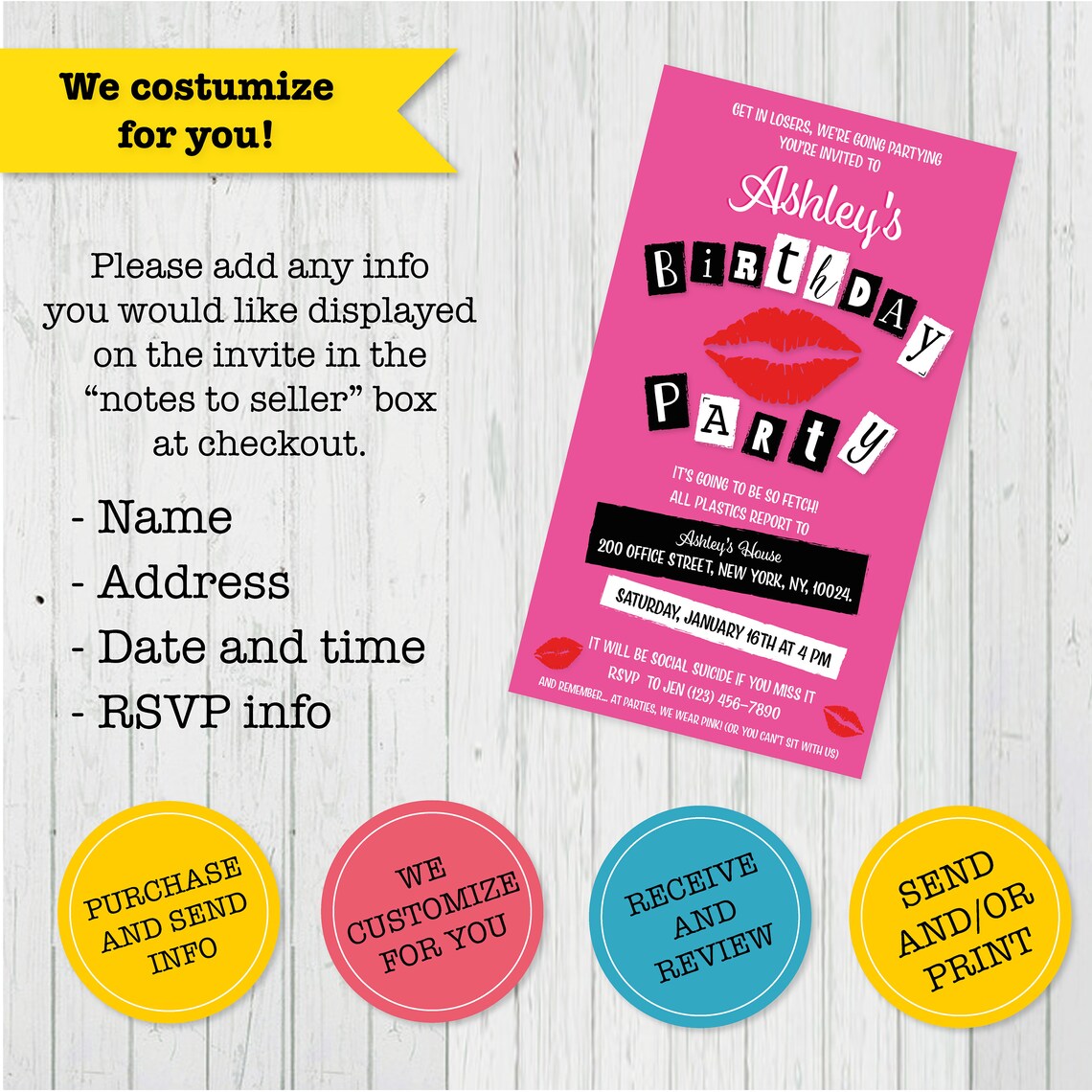 DIGITAL Mean Girls Party Invitation mean Girl Party Mean Etsy