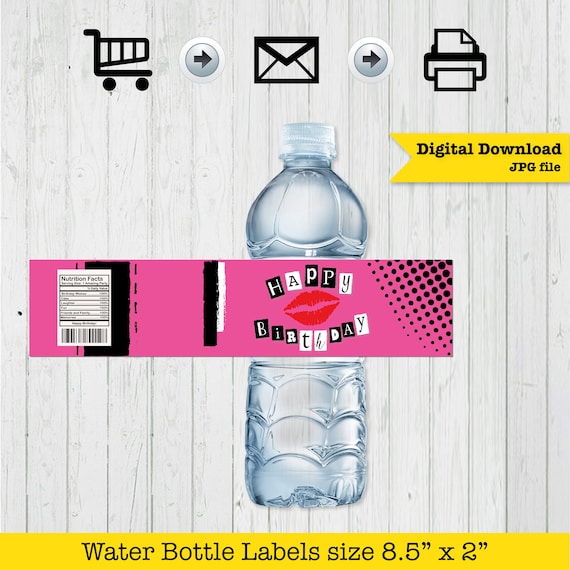 Mean Girls Inspired Water Bottle Labels Party Printable - Mean Girls Bottle, The Plastics, on Wednesdays we wear pink, Instant Download -DIY Il_570xn