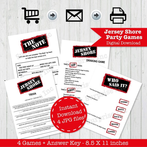 Jersey Shore Party Games Printable Bundle Jersey Shore Inspired