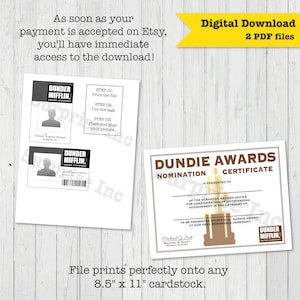 The Office Bundle - Dunder Mifflin Name Badge and Dundie Awards ...