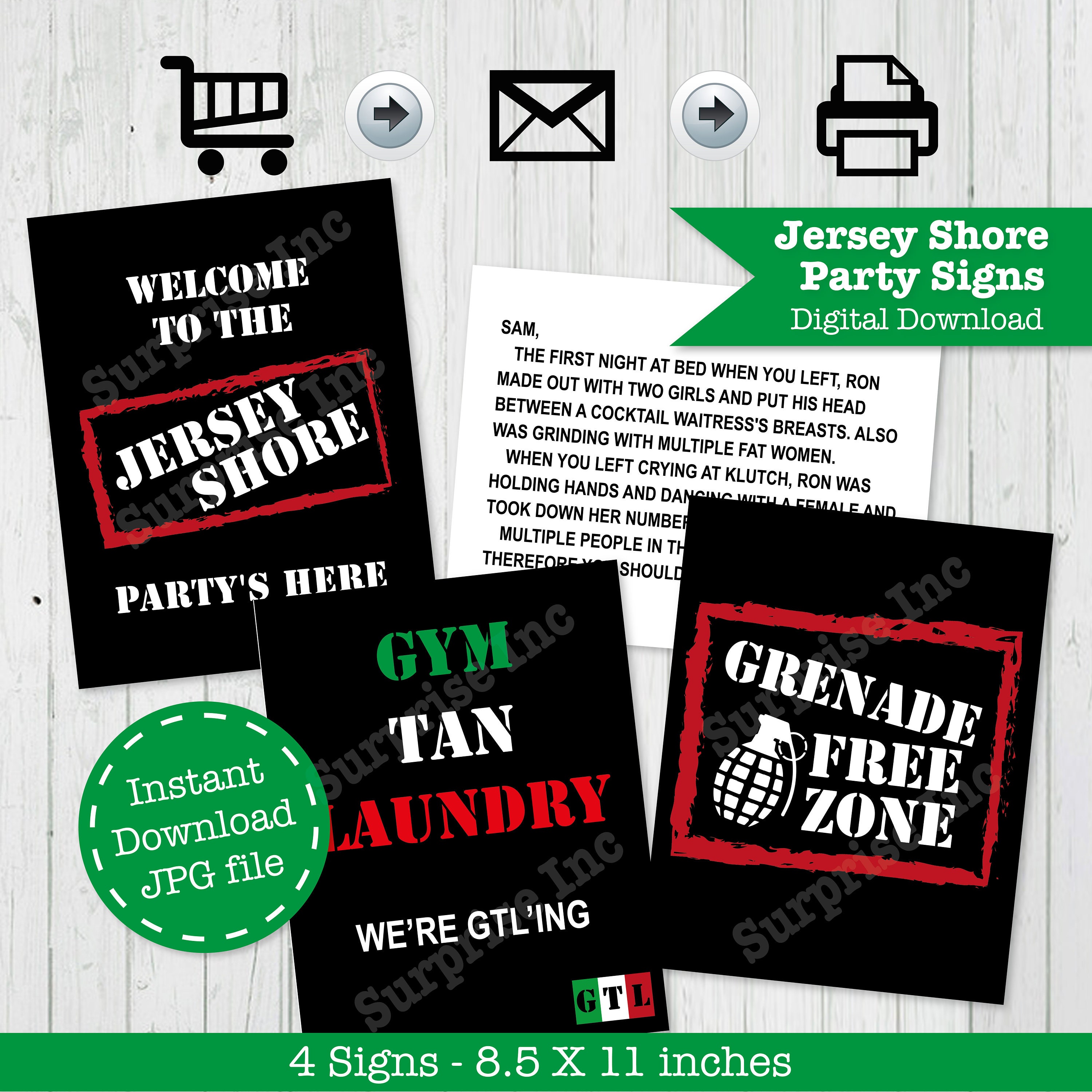 Jersey Shore Signs Printable Bundle Jersey Shore Inspired Etsy Canada
