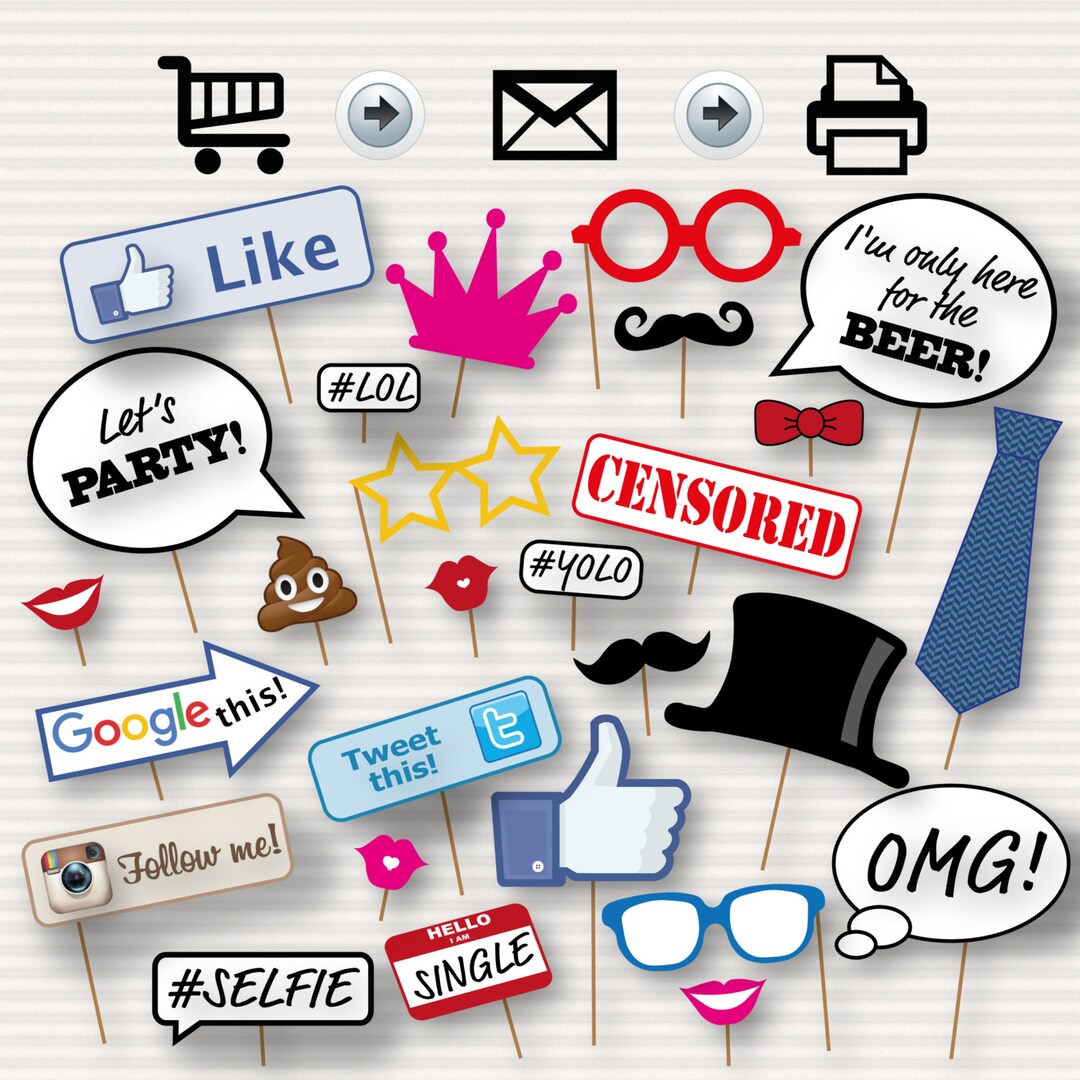 party-photo-booth-printable-props-birthday-party-printable-birthday-party-photo-booth-internet-prop-popular-hashtag-prop-emoji-prop-etsy