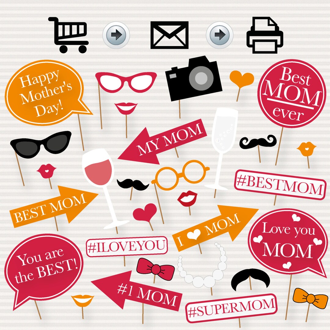 Mother's Day Printable Photo Booth Props - Mother's Day Photo Booth Props - Mother's Day ...