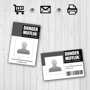 Dunder Mifflin Name Badge - Id Card Dunder Miffin Employee - the Office ...