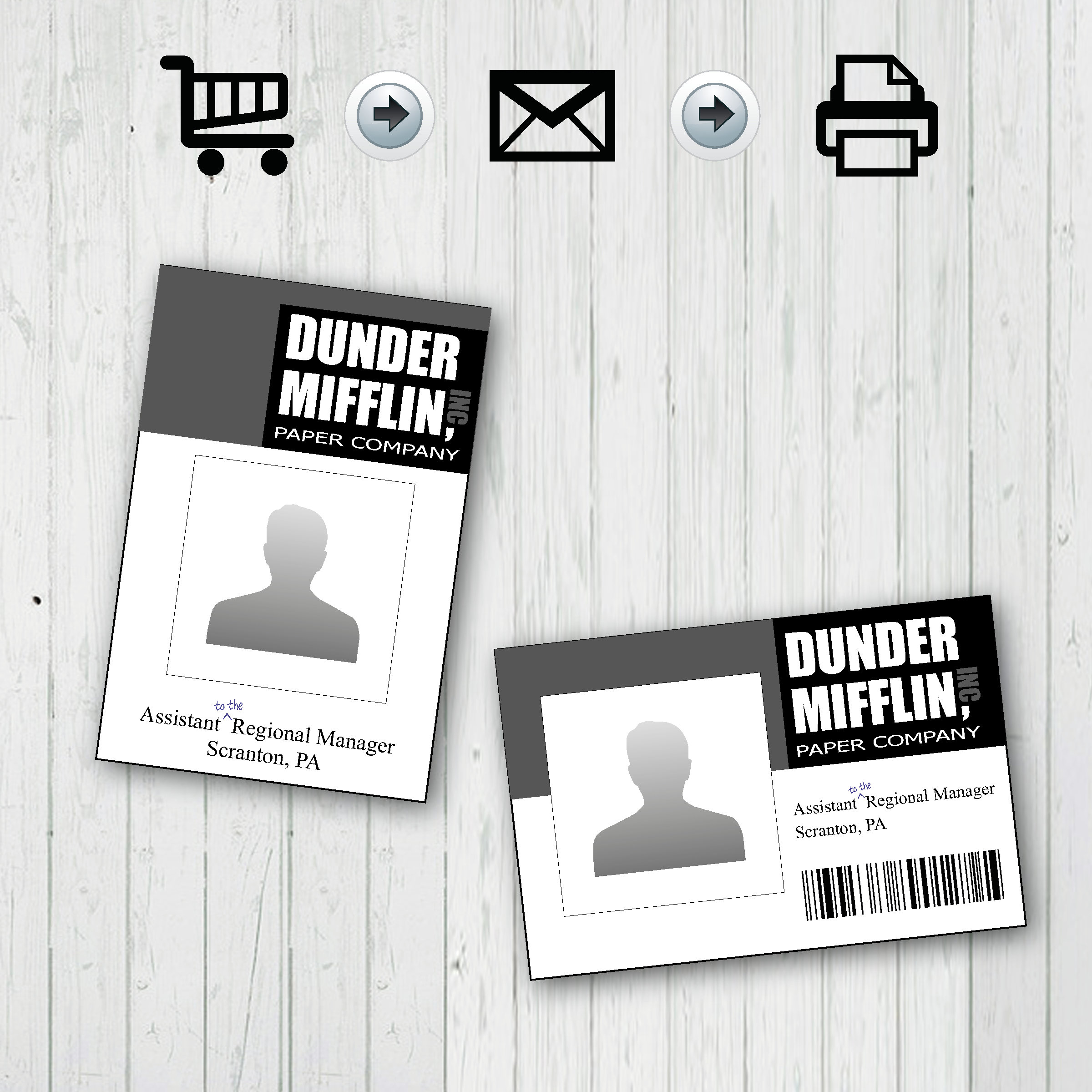 Custom Dunder Mifflin Name Tag Vinyl Sticker 