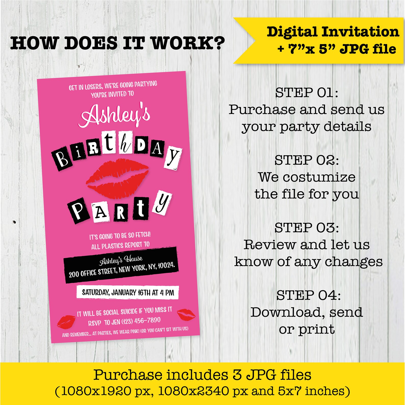 DIGITAL Mean Girls Party Invitation mean Girl Party Mean Etsy