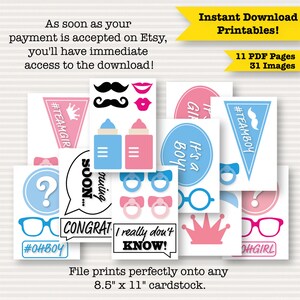 Gender Reveal Baby Shower Photo Booth Props Baby Shower Printable Props Baby Shower Photo Booth Is it a boy or a girl image 2