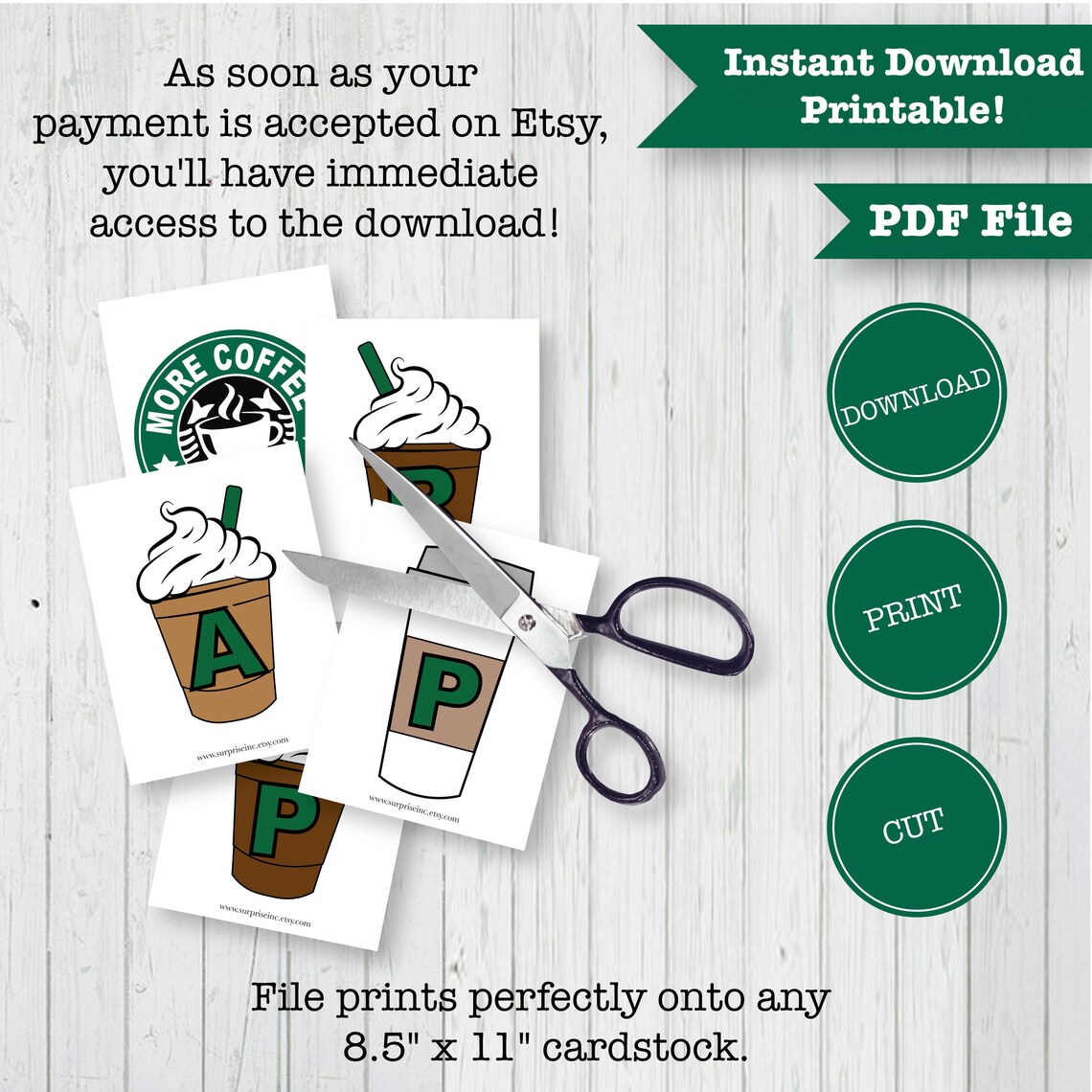 DIY Banner Printable Starbucks Party Instant Download - Etsy