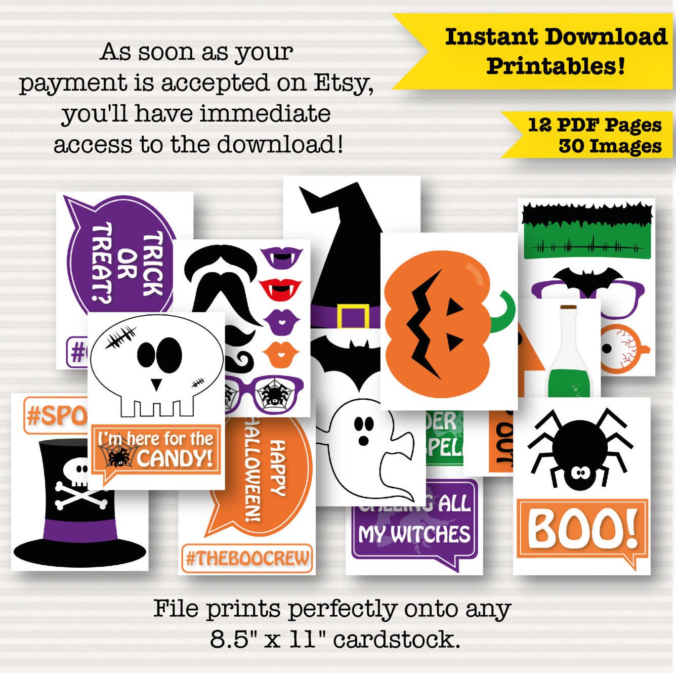 Halloween Printable Photo Booth Props printable Halloween - Etsy