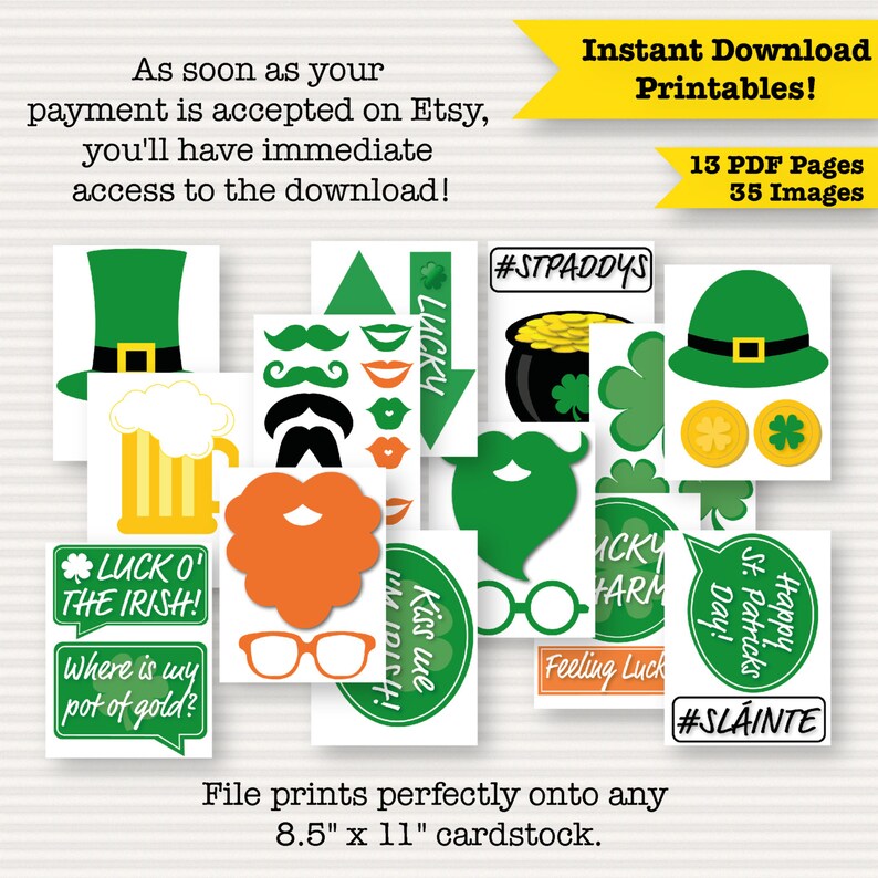 St. Patrick's Day Printable Photo Booth Props Irish Photo Booth Props Saint Patrick's Day Photobooth Party Printable St. Patrick's Day image 2