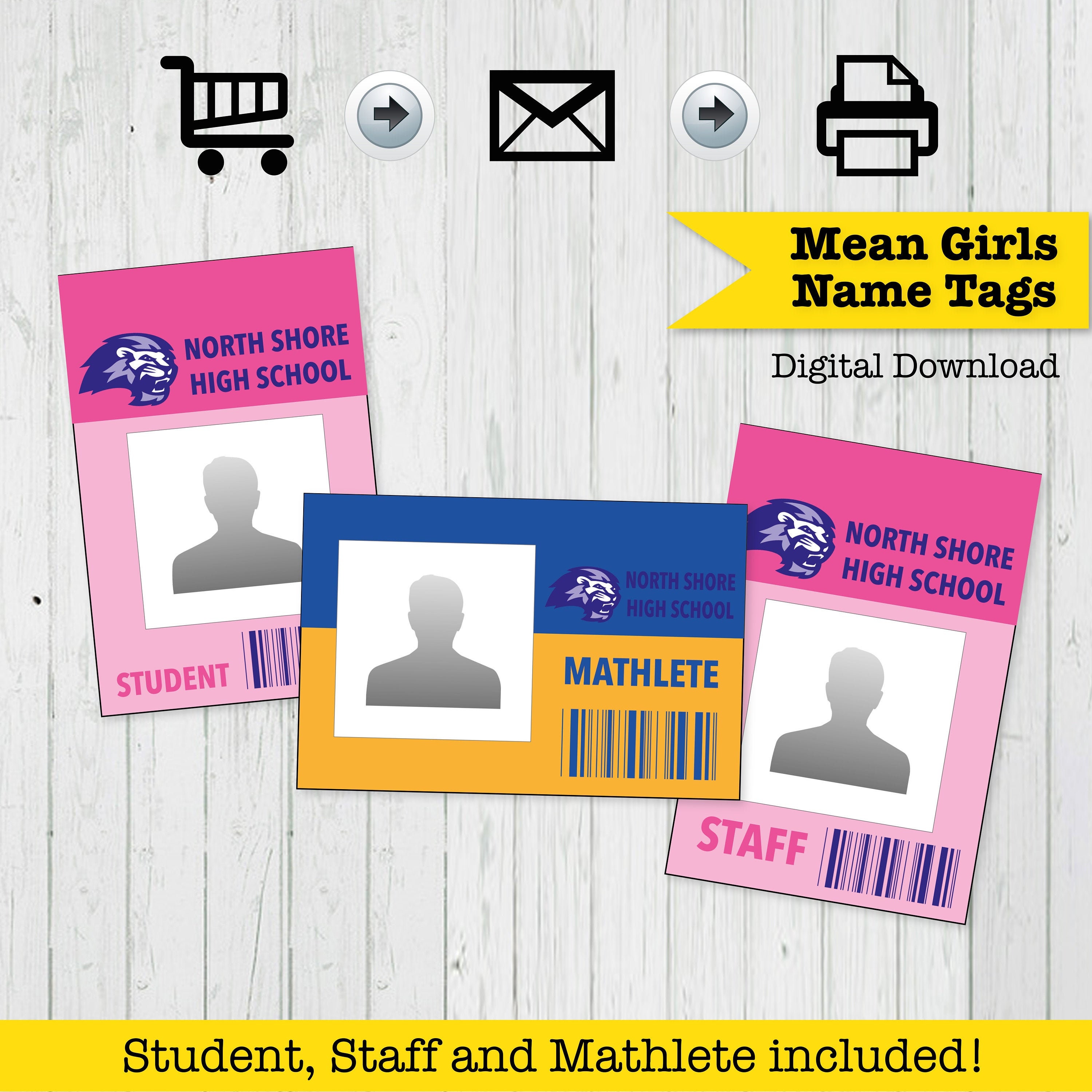 Mean Girls Name Badge Id Card North Shore High School - Etsy