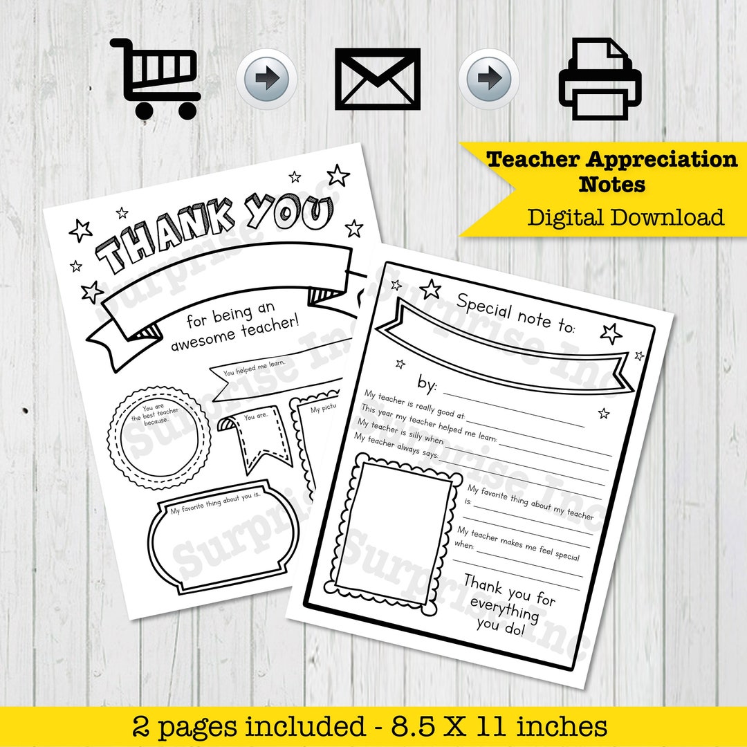 Teacher Appreciation Thank You Note, Teacher Appreciation Printable Mad