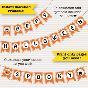 DIY Halloween Printable Banner - Halloween Instant Download, Printables ...