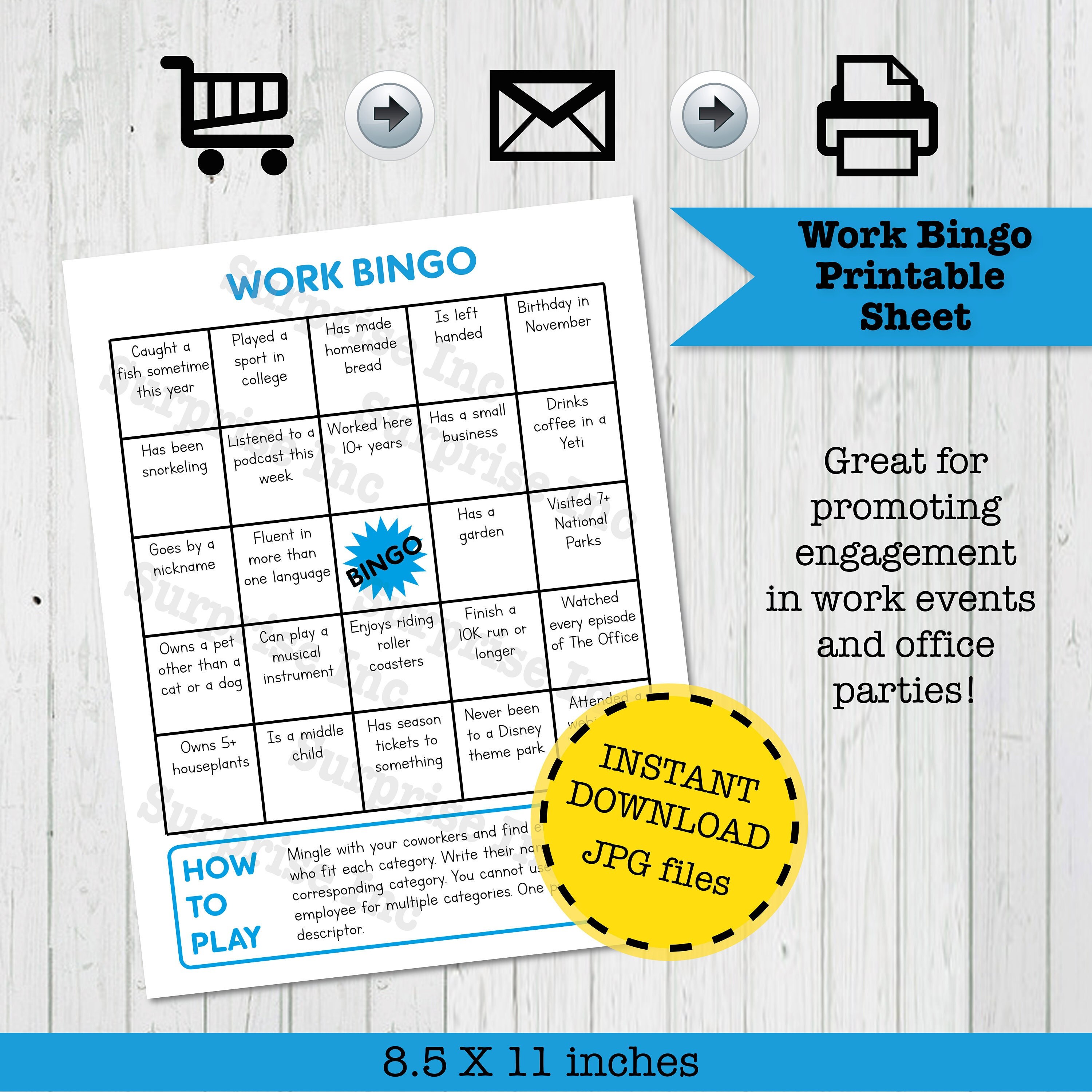 Networking Bingo, Find Someone Who Coworker Bingo, Office Team Building