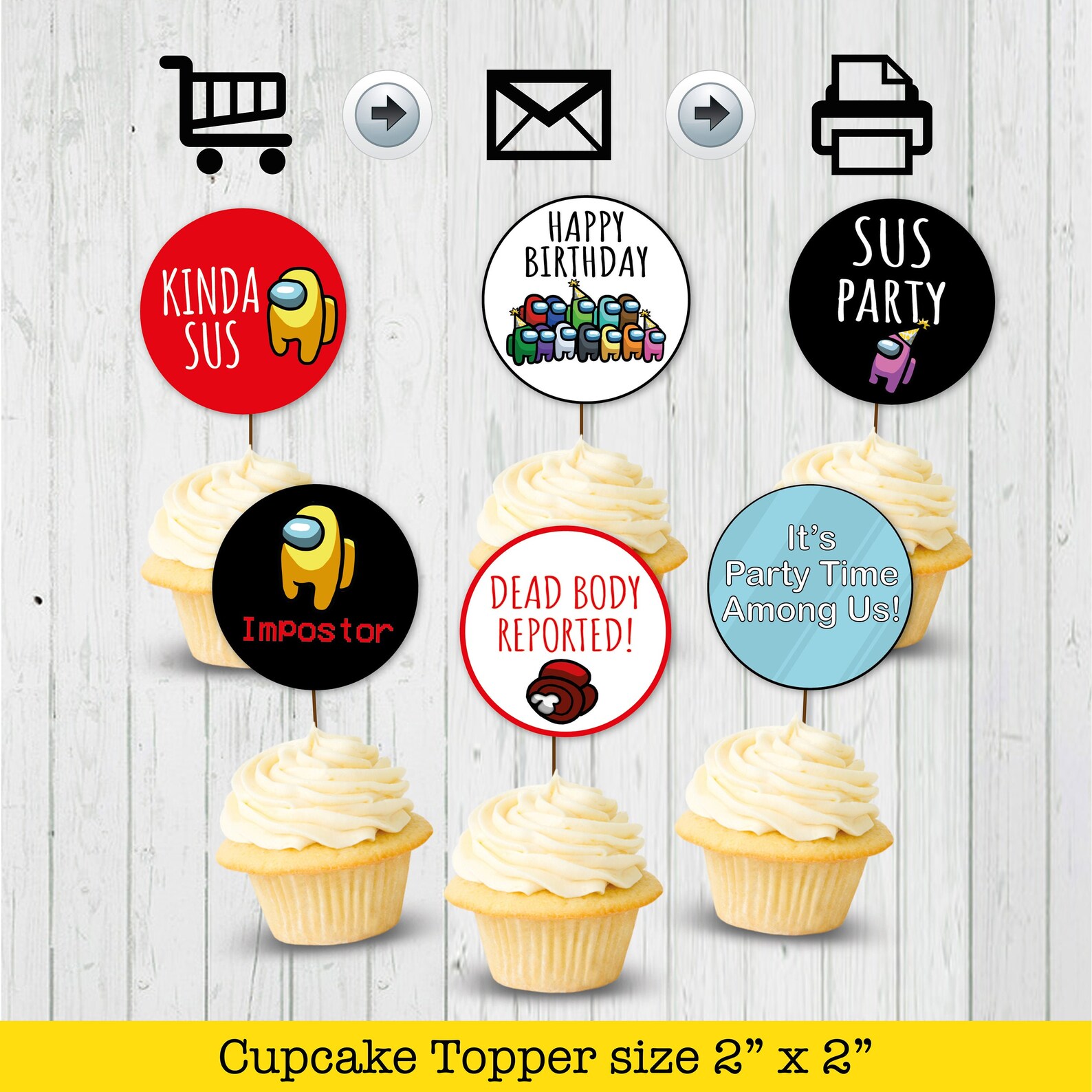 Among Us Cupcake Toppers Party Printable PRINTABLE Decor - Etsy Canada