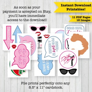 Dirty Dancing Themed Photo Booth Printable Props , Darty Dancing Party ...