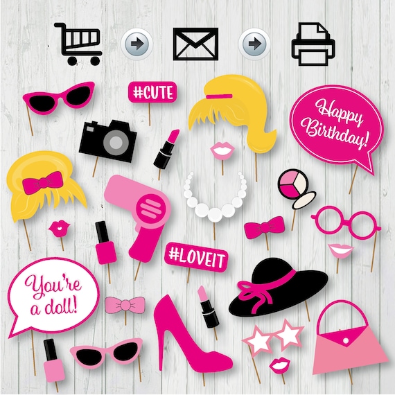 Rockstar Digital Photo Booth Party Props Instant Download 