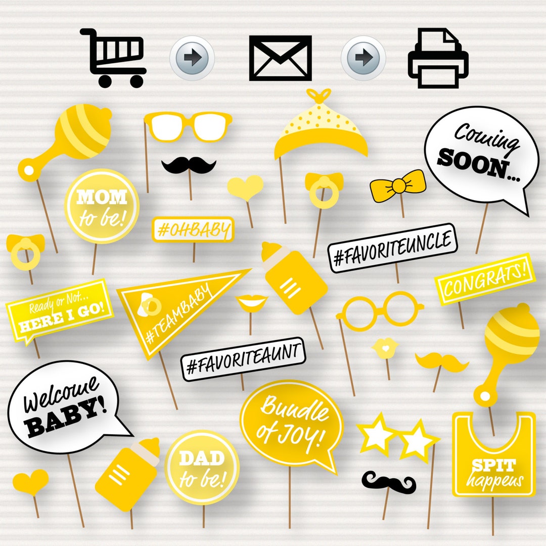 Baby Shower Printable Photo Booth Props Baby Shower Photobooth Props
