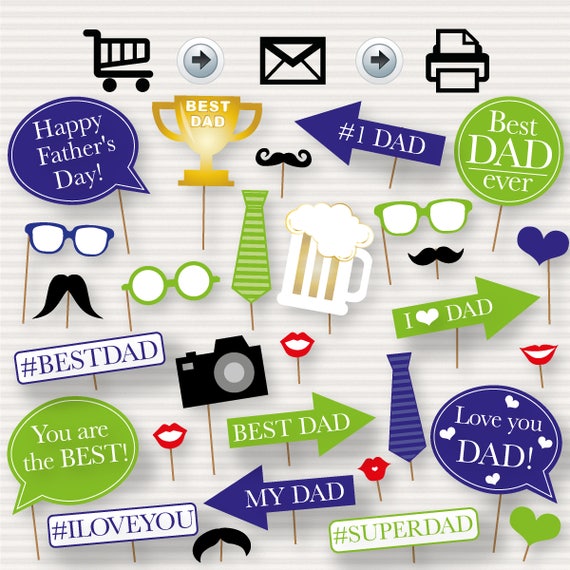 Father S Day Printable Photo Booth Props Father S Etsy