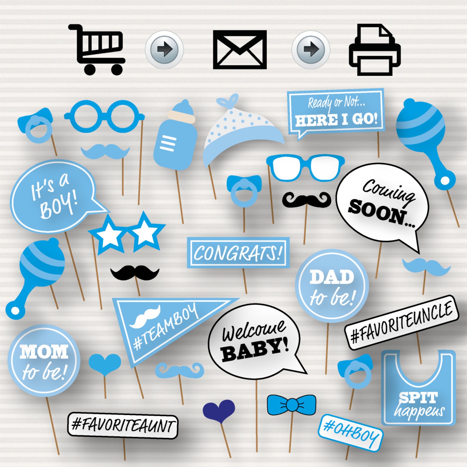 Baby Shower Printable Photo Booth Props Baby Shower Etsy Australia
