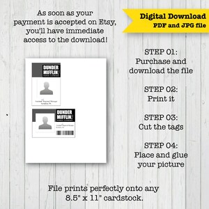 Dunder Mifflin Name Badge - Id Card Dunder Miffin Employee - the Office ...