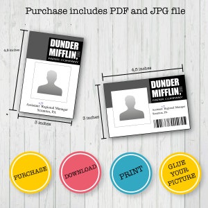 Dunder Mifflin Name Badge - Id Card Dunder Miffin Employee - the Office ...