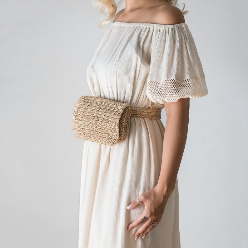 raffia bum bag