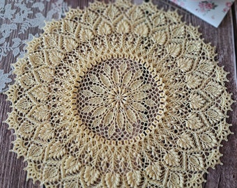 Textured doily. Vanilla doily 15.0". Handmade crochet doily. Tablecloth. 3D doily. Crochet doily. Napperon.