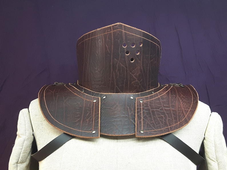 Neck Armor Piece in Real Leather for Medieval or Etsy