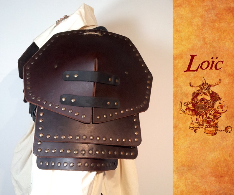 Shoulder Pads Riveted Leather Buffalo Piece of Medieval Armor Etsy