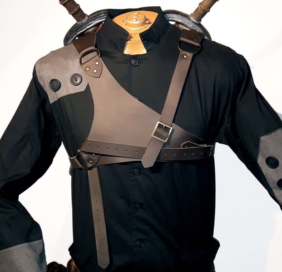 Double Back Scabbard in Real Leather for LARP Swords Weapons Etsy