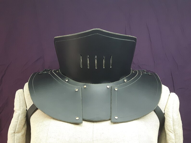Neck Armor Piece in Real Leather for Medieval or Etsy