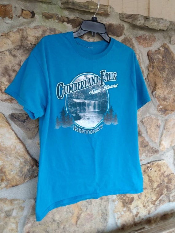 Blue Tee Shirt Cumberland Falls Resort Kentucky L… - image 1