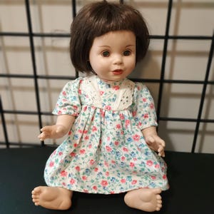 So Beautiful 14&quot; Baby Doll Vintage 1995 Brown Hair Green Eyes FREE SHIPPING