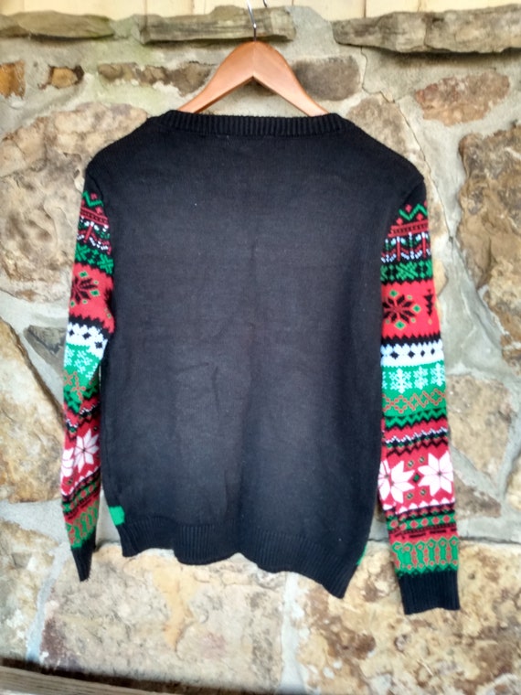 Ugly Christmas Sweater Santa Chimney Believe Larg… - image 3