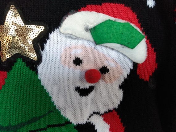 Ugly Christmas Sweater Santa Chimney Believe Larg… - image 2