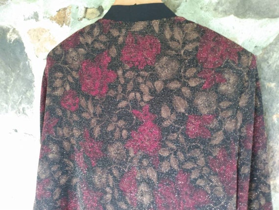 80s Rose Sparkle Jacket Shoulder Pads FREE Shippi… - image 3