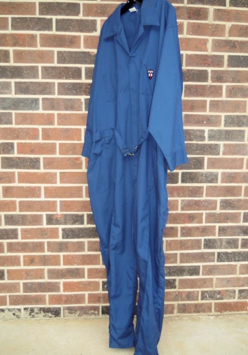 Vintage Mens Coveralls 70s Para Suit Blue Jumpsuit Sky Diving Mechanic Extra Large 56 Regular