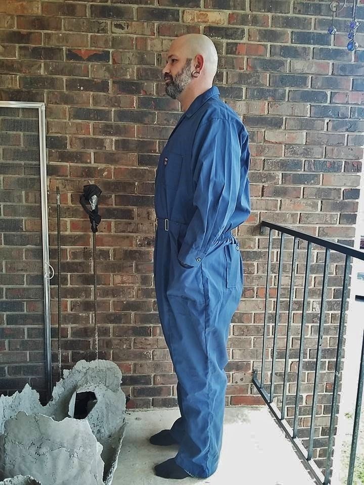 Vintage Mens Coveralls 70s Para Suit Blue Jumpsuit Sky Diving Mechanic Extra Large 56 Regular