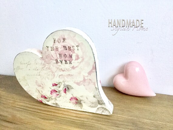 HANDMADE SHABBY CHIC FABRIC HANGING HEART DECORATION PINK FLAMINGO GIFT