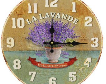 lavender, shabby chic wall clock, vintage wall clock, kitchen wall clock