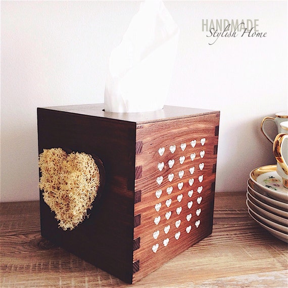 Items similar to wooden tissue box cover/ kleenex box holder, kleenex