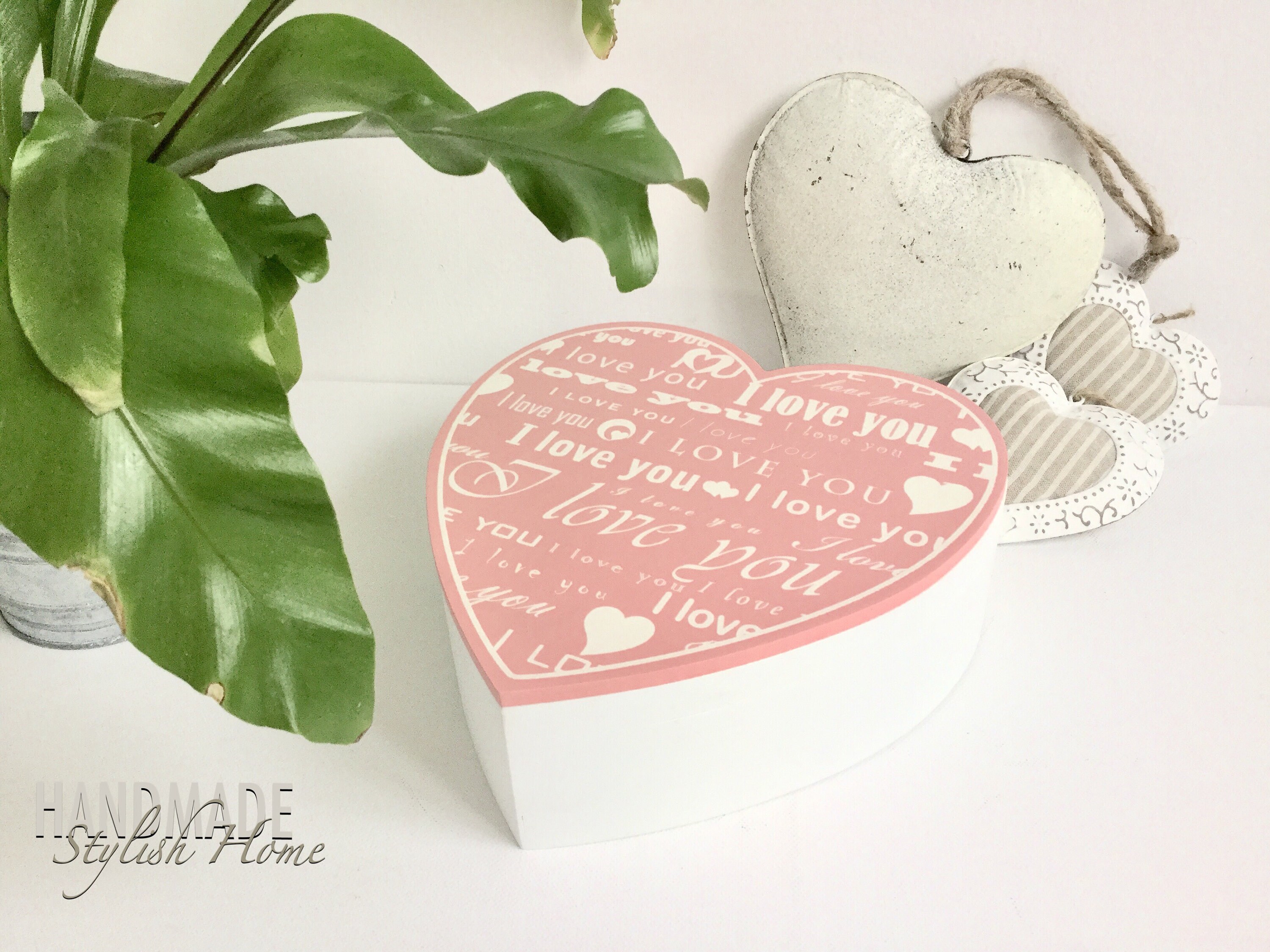 Valentine gift heart box wooden box pink heart box heart Etsy