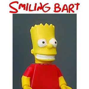 Bart Simpson Smiling Custom Lego Head
