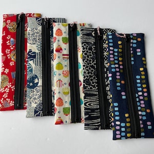 Zipper pouch, pencil case, reading glasses case, Japanese fabric