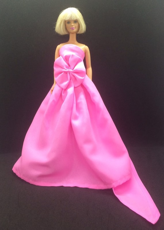 Long Pink Barbie Doll Dress Doll 